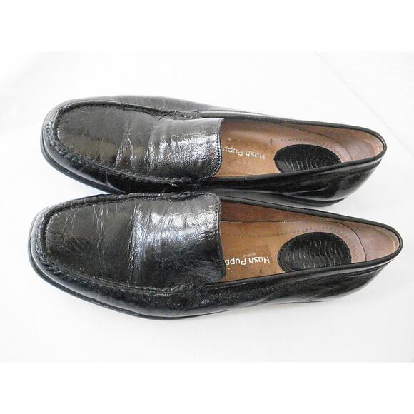 HUSH PUPPIES WAVEREFLEX BLACK PATENT GENUINE LEATHER LOAFER SHOE US 7M EUR 38 - Picture 2 of 8